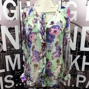 Sundance semi sheer floral blouse